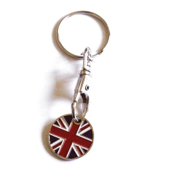 Trolley Coin Token Keyring - Union Jack Key Ring - GB British Flag ...